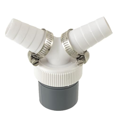 HUAREW Abfluss Waschmaschine Doppelanschluss Y-Adapter für den Geschirrspüler Trockner Waschmaschine mit Eingangsstutzen von 18-24 mm und Abgang 40mm Rohr mit Schlauchschelle