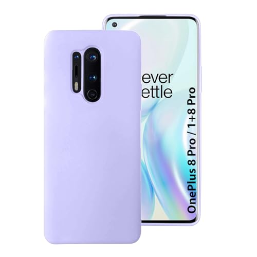 Image of LIRAMARK Liquid Silicone Soft Back Cover Case for OnePlus 8 Pro / 1+8 Pro (Lavender)