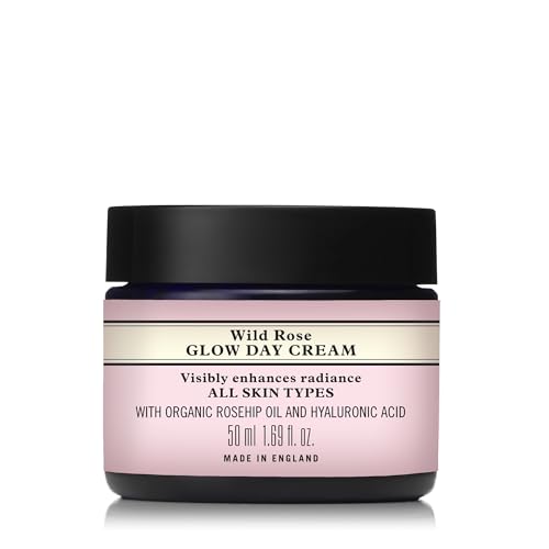Neal's Yard Wild Rose Glow Day Cream, Hydrating & Revitalizing with Hyaluronic Acid, Moisturizes, Smooths & Plumps, 50 mL