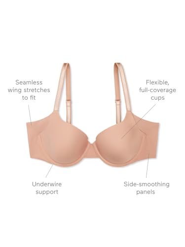Image of Warner's Women's No Side Effects Seamless Underarm-Smoothing Comfort Underwire Lightly Lined T-Shirt Bra Ra3061a