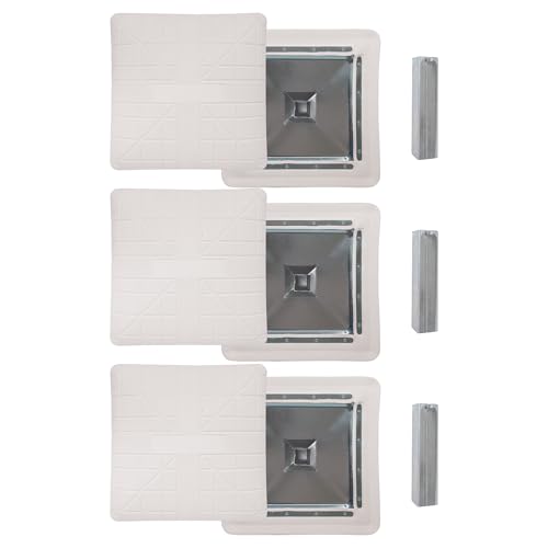Image of Champion Sports Pro Anchored Baseball /Softball Base Sets - Heavy-Duty Bases with Welded & Bolted Stanchions, Base Replacement Pins & Anchor Plugs