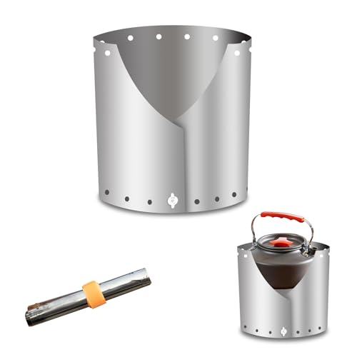 Camp Stove Windscreen, Camping Stove Windshield, Outdoor Camping Stove Wind Protection, Camp Stove Windscreen, Camping Wind Shield for Stove,Camping Stove Windbreak 15cm