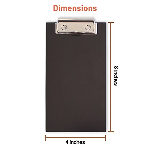Olbia 10-Pack Wood Check Presenters for Restaurants, Server Book, Menu Holder for Cafes, Wooden Clip Board, Cute Waitress Book Organizer, Server Note Pads, Guest Check Book 8\" x 4\" (Walnut)