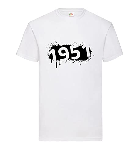 T-shirt pour homme 1951 Farbklecks blanc coupe impeccable XXXL