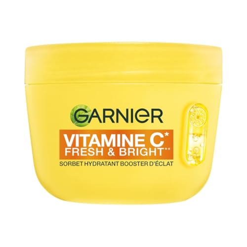 GARNIER - SkinActive Vitamine C - Crème Sorbet Hydratante Boost d'Eclat Fresh et Bright - Crème Hydratante et Anti-Taches - Unifie et Illumine le Teint - Tous Types de Peaux - 85 ml