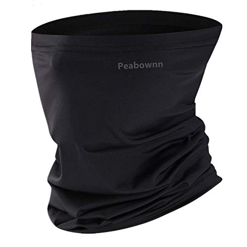 ネックガード フェイスカバー ネックカバー バンダナ 冷感 夏 UVカット 吸汗速乾 日よけ 防風 多機能 黒い1枚
