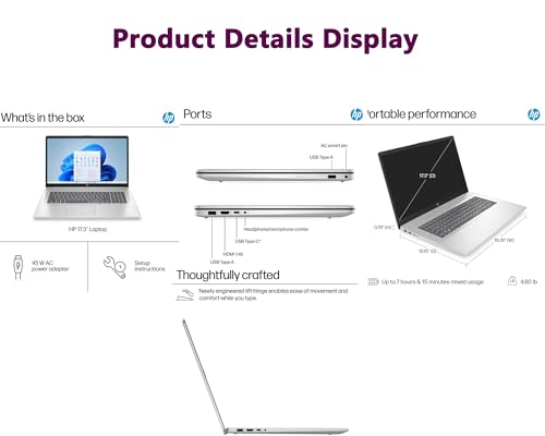 Image of Customized HP 17.3 inch HD+ Laptop, Intel 8-Core CPU, 16GB|512GB, WIN 11 Pro