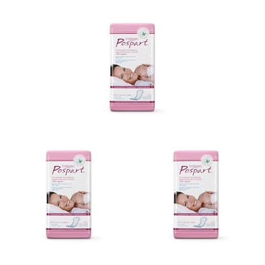 Indasec Pospart Compresas Tocológicas Algodón - 12 Unidades (Paquete de 3)