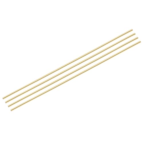 QUARKZMAN 4 Stück Messingstangen 3 mm x 300 mm Messing Vollstab Messingrohr für Griffstifte DIY Model Bastelmaterial Engineering