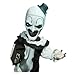 Mezco Terrifier - Living Dead Doll 10.5-Inch Art The Clown Doll with New Head Sculpt, Pom-Pom and Ruffle Detailing Black-and-White Costume, and 5-Point Articulation