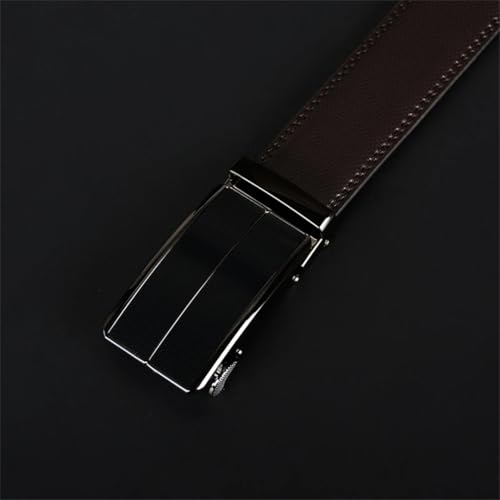 Male Adjustable Leather Belt Handcrafted Strap For Automatic Buckle Belts Cz070 Brown 120cm4