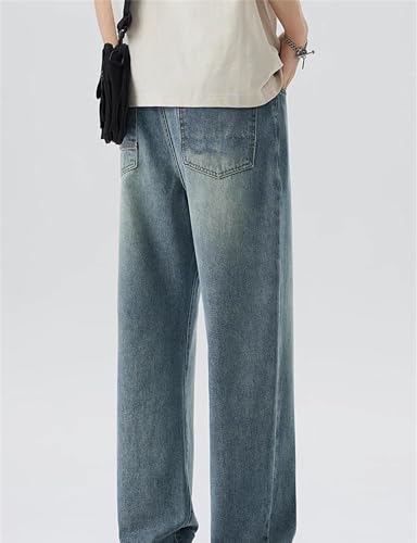 Mens Jeans Straight Leg Summer Thin Loose Style Vintage Trendy Casual Denim Pants Lightweight2