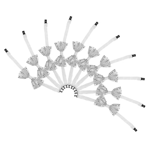 10Pcs Shiny Sequin Bow Ties for Adjustable Pre Tied Neck Bowties for Boys for Weddings Graduations and Stage Performances