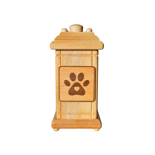 Urna para perros, urna de madera de haya maciza, urna para perros, urna de madera de haya maciza, 12 x 12 x 20 cm.