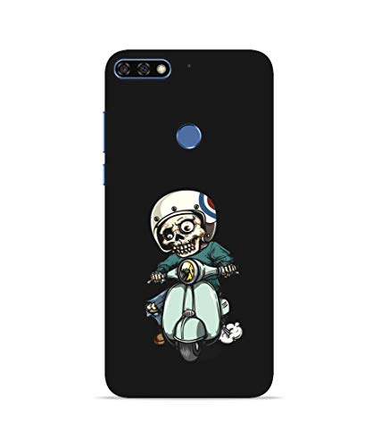 Image of Silence Printed Colorful Shield of Man Driving Scooter Designer Back Case Cover for Huawei Honor 7X