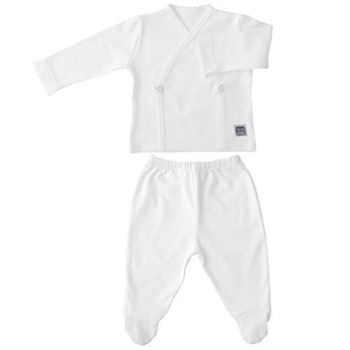 Set Bambino Maglietta Incrociata e ghette con piede in cotone Taglia 0/1 mese  Modello Plain Minutus