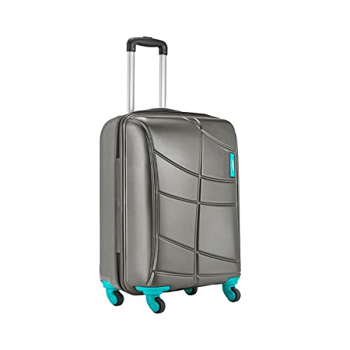 Safari Crypto 55 cms Small Cabin Polycarbonate Hard Sided 4 Wheels 360 Degree Wheeling System Luggage/Suitcase/Trolley Bag, Gunmetal Grey