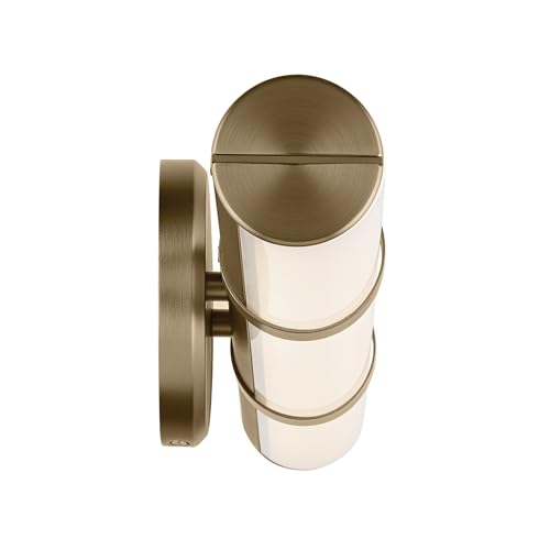 Image of Kichler Rosh 18 in LED Bathroom Vanity Light Fixture with White Glass in Champagne Bronze, Modern Minimalist Bath Bar for Mirror, Dimmable (18 in W x 5 in H), 55187CPZLED