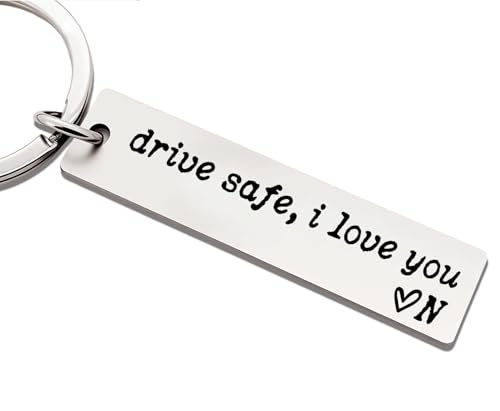 ZEARPT Valentine’s Day Gift for Boyfriend, Personalized Initial Drive Safe