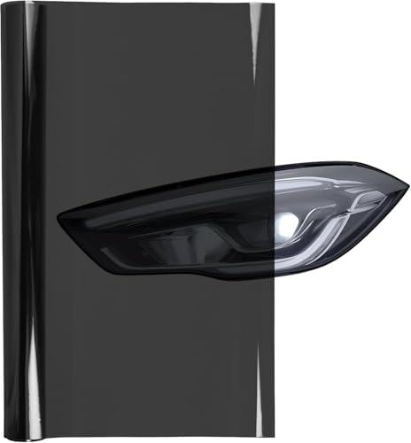 Image of WALLMATE Headlight Taillight Film Self Adhesive Smoke Film Fog Light Film Vinyl Tint Wrap Film Car&Bike Protection Film Sheet Sticker (Black Smoke, 12x80 Inch)