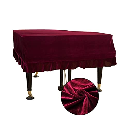ピアノキーボードカバー、ピアノカバースクラッチボーダーベルベットピアノ保護ダートトライアングルピアノ洗えるピアノカバー(レッド、S 160CM)