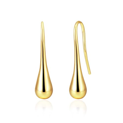 Boucles d'oreilles couleur or jaune en forme de larme