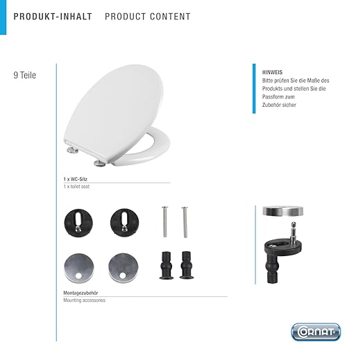 Siège de toilette déclipsable Quick up & Clean Cornat Nuwei Duroplast