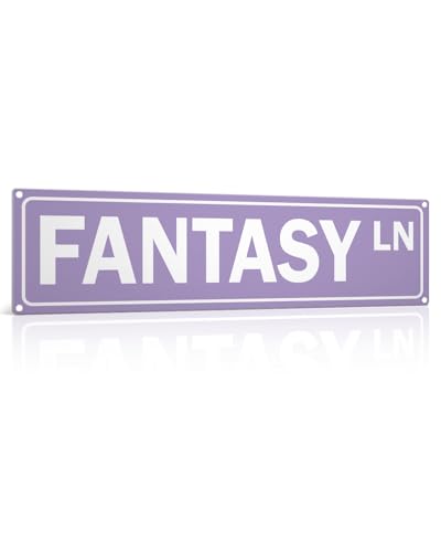 Fantasy Lane Metal Sign Bookshelf Decor - Bookish Wall Decor for Library