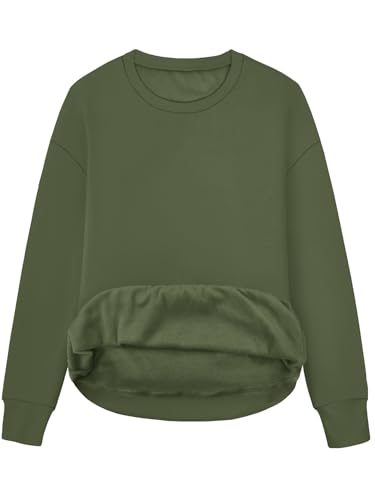 STOLKISS Sweatshirt for Women Relaxed Casual Sweatshirts Fleece Lined Crew Neck Casual Long Sleeve...