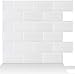 Premium Anti Mold Peel and Stick 3D Wall Tile in Subway White (10, White)