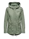 ONLY Damen Übergangs Jacke ONLLorca Canvas Parka mit Kapuze 15216452, Hedge Green,L