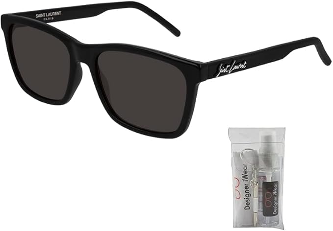 SAINT LAURENT SL318 001 56MM Black / Black Square Sunglasses for Men + FREE Complimentary Eyewear Kit2