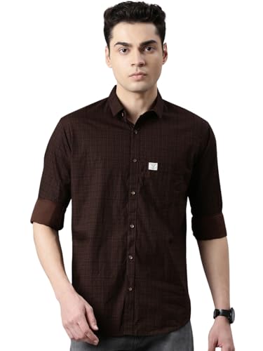 Image of Majestic Man Men's Comfort Slim Fit Pure Cotton Opaque Checked Casual Shirt