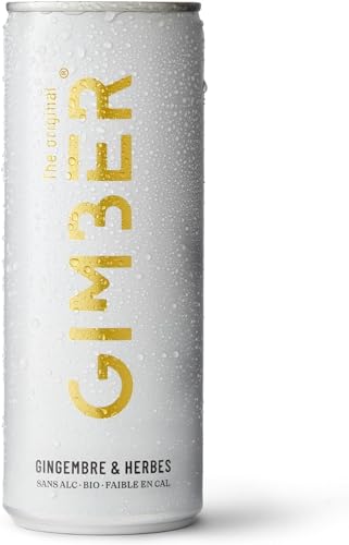 GIMBER Prêt.à.boire Original - Boisson gazeuse au gingembre - Ingrédients biologiques et naturels - Peu calorique et rafraîchissant - Palette de 12...