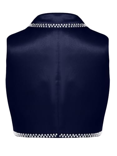 TiaoBug Kids Girls Satin Vest Crop Tank Tops Dressy Waistcoat for Wedding Party Flower Dress Coat Jacket4