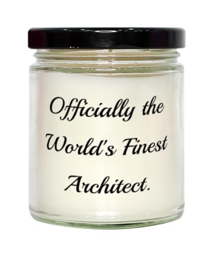 Beautiful Architect Gifts, Officially The World's Finest Architect, Special Scent Candle for Coworkers, from Coworkers, Sarcasmarchitectgift Funny, Humorous, Clever, Witty, Ironic, Tongueincheek