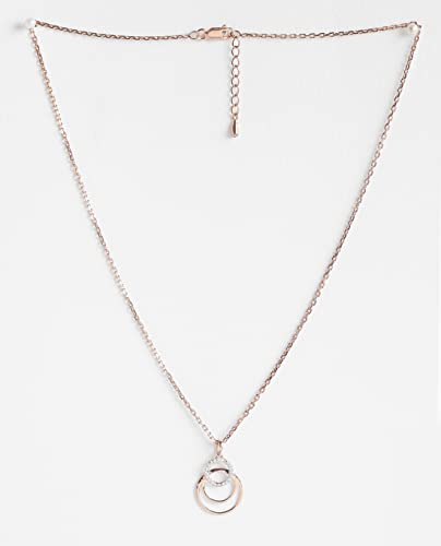 Image of Clara 925 Sterling Silver Irina Pendant Earring Chain Jewellery Set | Rose Gold Rhodium Plated, Swiss Zirconia | Gift for Women & Girls