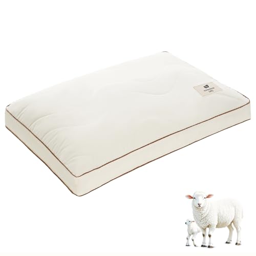 YOUR MOON Natural Wool Pillow Queen Size, Soft Support Bed Pillows for Sleeping, Australian Wool...