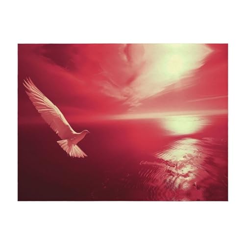 PHAYAH Red Sky Couverture en flanelle douce et chaude pour toutes les saisons pour literie, canapé et voyage 101,6 x 76,2 cm