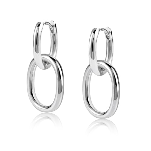 ALEXCRAFT Boucles d'oreilles en argent pour femme, Boucles d'oreilles pendantes en argent 925 Petites créoles Boucles d'oreilles Hypoallergéniques avec...