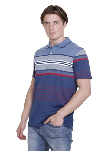 Image of SANE ORIGINALS T-Shirt for Men with Pocket || Textured Striped Polo for Men