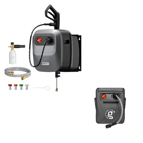 Image of Giraffe Tools 65 FT Retractable Wall Mount Pressure Washer G20B, 2500 PSI and Pressure Washer Cover UV Resistant for Model G20 / G20B