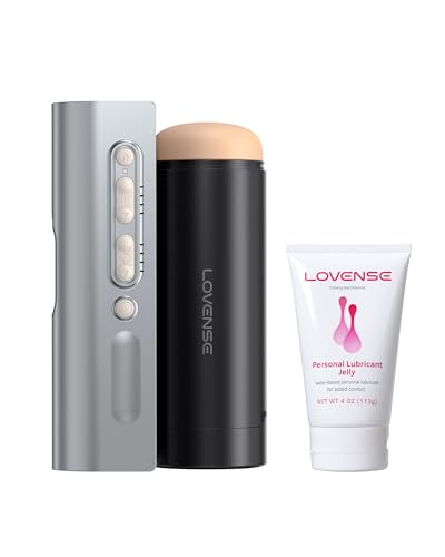 Image of LOVENSE Solace Pro Automatic Male Masturbator,App Remote Control Thrusting Blowjob Machine + LOVENSE Personal Lubricant Privacy Water-Based lube Non-Sticky Lubrication for Men, Women and Couples