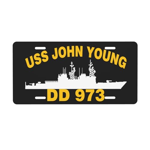 USS John Young DD 973 Flag Tag Sign 6 X 12 Inch-Novelty Vintage Aluminum Metal License Plate License Plate