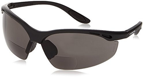 Crossfire 12120 Talon Bi-Focal Reader Safety Glasses 2.0 Diopter Smoke Lens - Matte Black Frame
