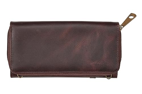 Snaffle Bit Leather Cross Body Wallet- Brown4
