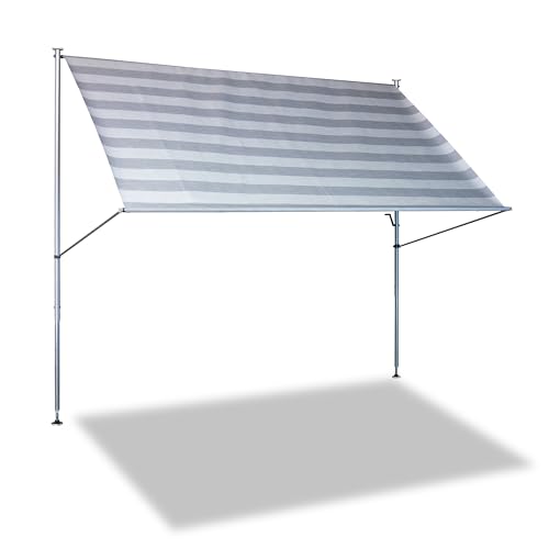 Angerer Klemmmarkise Premium Streifen Hellgrau 150 Cm Morsetto, Grigio