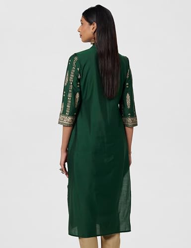 Image of Gerua Printed Silk Straight Kurta Green