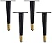 XHP Lot de 4 pieds de meubles en fer noir et doré - Pieds de meubles droits - Pieds en métal pour meubles - Pour table basse, télévision, canapé, chaise d'apprentissage, armoire (taille : 17 cm)