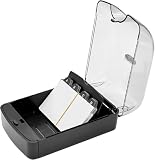 Shcobomo Business Card Holder, 350 Cards Capacity Business Cards Holder Organizer with Clear Lid, Credit Card Organizer Case File Index Card Box Storage